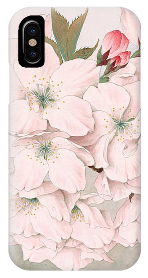 Japan iPhone X Case featuring the painting Mikuruma-gaeshi - Vintage Japanese Watercolor by Just Eclectic