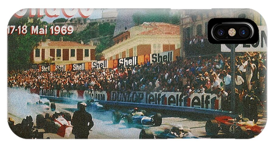 Monaco Grand Prix iPhone X Case featuring the digital art Monaco 1969 by Georgia Clare