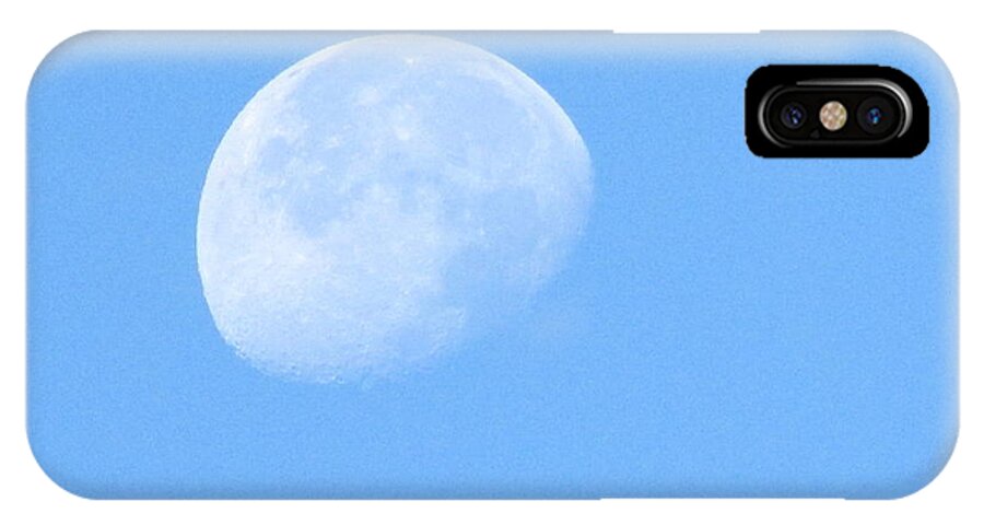 Kathy Long iPhone X Case featuring the photograph Moon in Daylight by Kathy Long