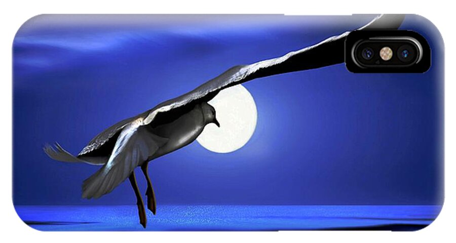 Dale Ford iPhone X Case featuring the digital art Moon Launch by Dale  Ford