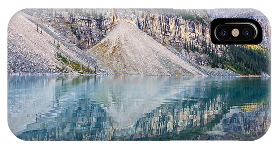 Canadian Rockies iPhone X Case featuring the photograph Moraine Lake Panorama B by Jim Dollar