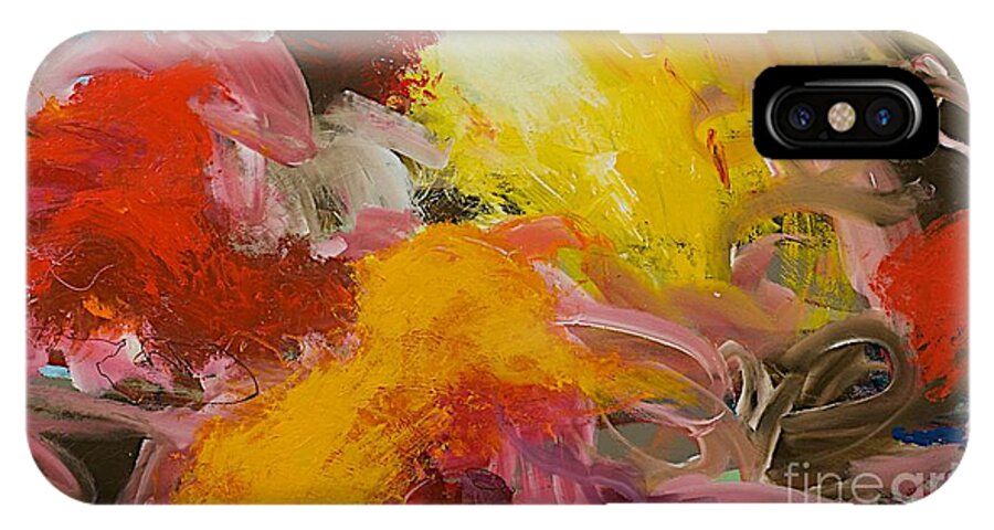 Landscape iPhone X Case featuring the painting Morning Burst by Allan P Friedlander