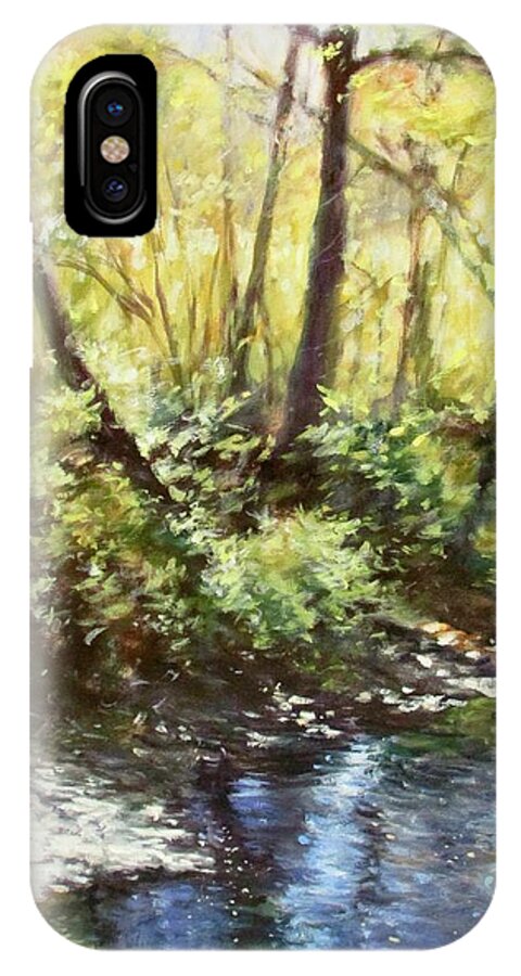 Bonnie Mason iPhone X Case featuring the painting Morning by the River by Bonnie Mason