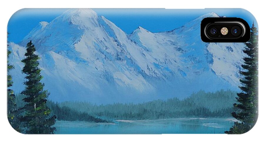 Mountain iPhone X Case featuring the painting Mountain Outlook by Bob Williams