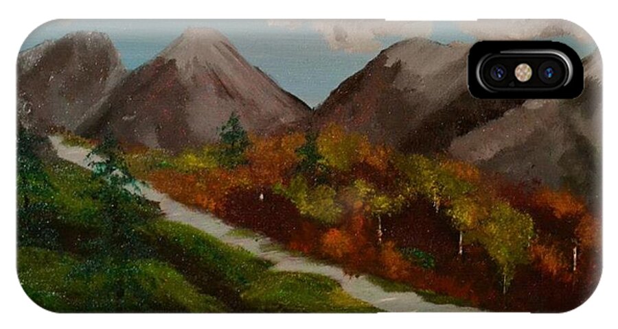 Mountain iPhone X Case featuring the painting Mountain Stream by Denise Tomasura