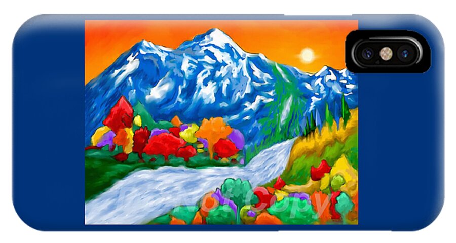 Mountains iPhone X Case featuring the painting Mountains Of Heaven by Susanna Katherine