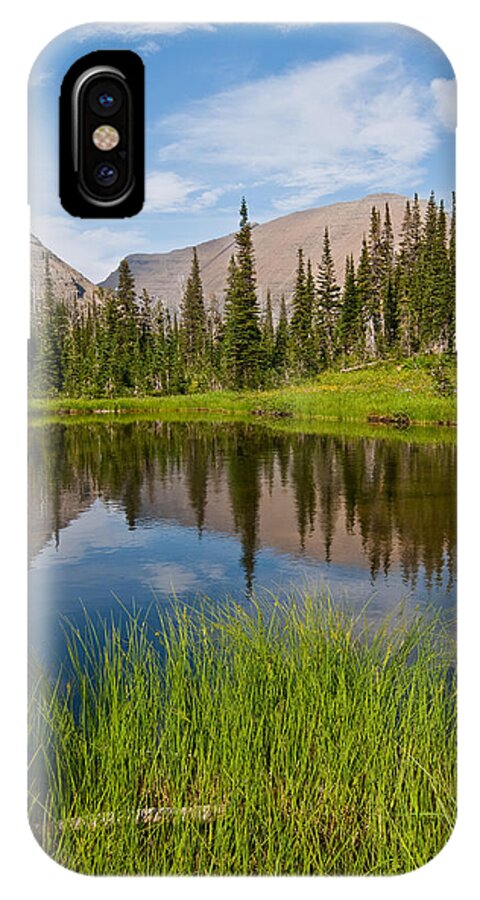 Beauty In Nature iPhone X Case featuring the photograph Mountains Reflected in an Alpine Lake by Jeff Goulden