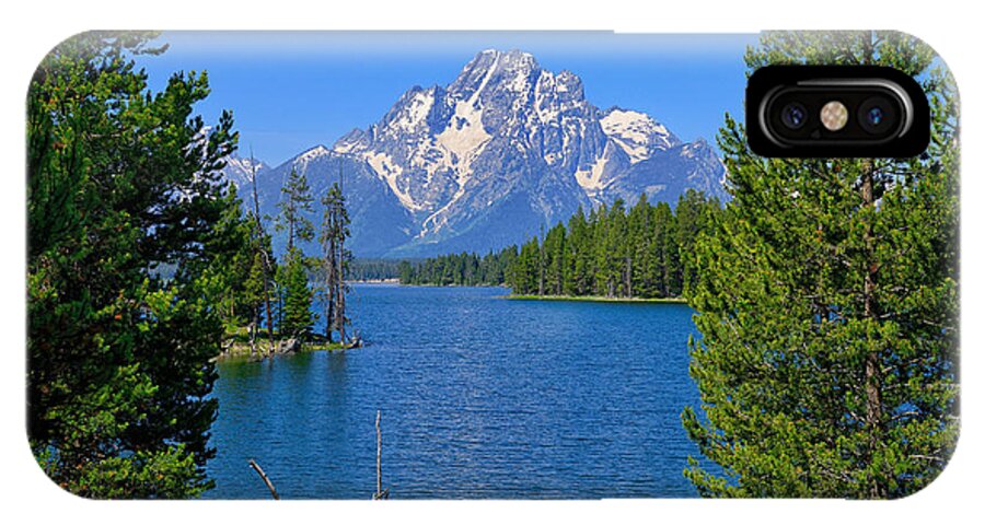 Grand Teton National Park iPhone X Case featuring the photograph Mt Moran at Half Moon Bay by Greg Norrell
