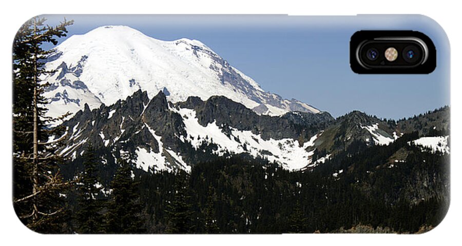 Mt. Rainer iPhone X Case featuring the photograph Mt Rainer from WA-410 by Edward Hawkins II