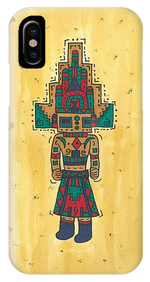 Mudhead iPhone X Case featuring the painting Mudhead Kachina Doll by Susie Weber