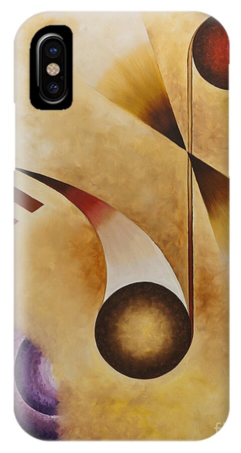 Red iPhone X Case featuring the painting Musical Journey IV by Teri Atkins Brown
