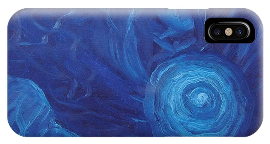 Sleep iPhone X Case featuring the painting My blue dream by Nina Mitkova