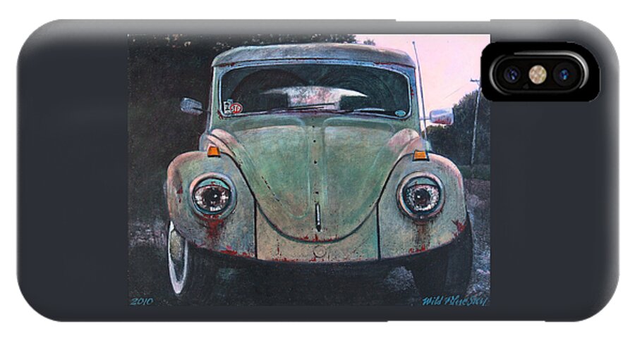 Vw iPhone X Case featuring the painting My Bug by Blue Sky