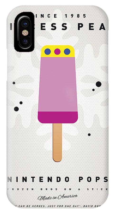 1 Up iPhone X Case featuring the digital art My NINTENDO ICE POP - Princess Peach by Chungkong Art