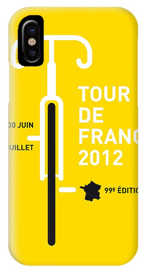 2012 iPhone X Case featuring the digital art MY Tour de France 2012 minimal poster by Chungkong Art