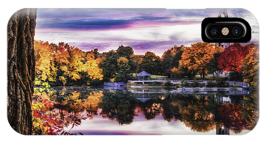 Chicago Illinois iPhone X Case featuring the painting Naperville In Autumn by Anthony Citro