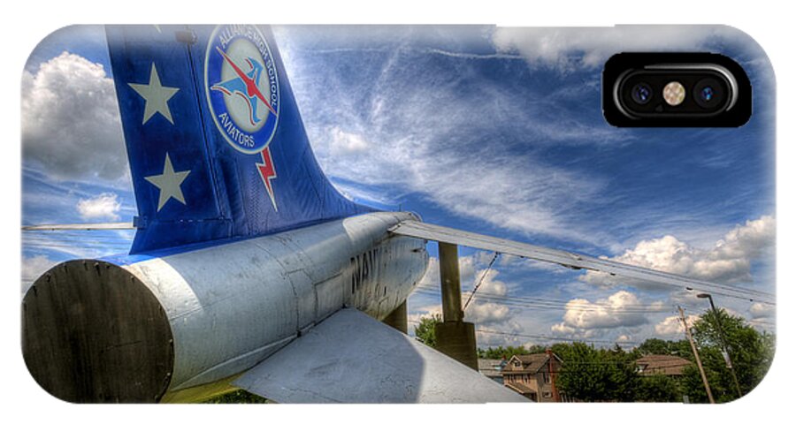 Navy iPhone X Case featuring the photograph Navy A-7 Fighter Static Display by David Dufresne