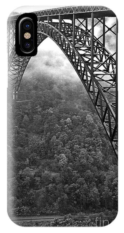 West Virginia iPhone X Case featuring the photograph New River Gorge Bridge Black and White by Thomas R Fletcher