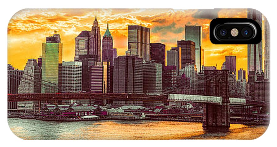 Brooklyn Bridge iPhone X Case featuring the photograph New York City Summer Panorama by Chris Lord