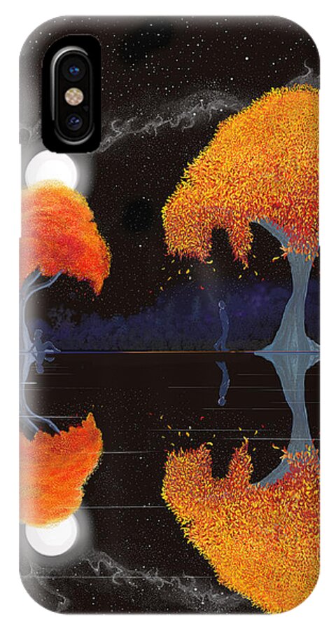 Trees iPhone X Case featuring the digital art Night Companions by Douglas Day Jones