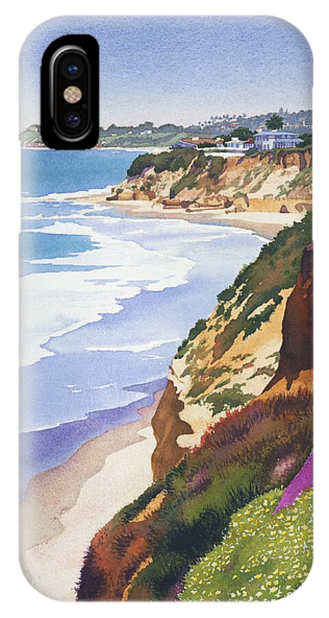 North County iPhone X Case featuring the painting North County Coastline by Mary Helmreich
