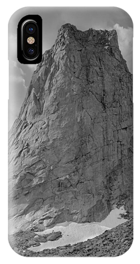 Pingora Peak iPhone X Case featuring the photograph 109649-BW-North Face Pingora Peak, Wind Rivers by Ed Cooper Photography