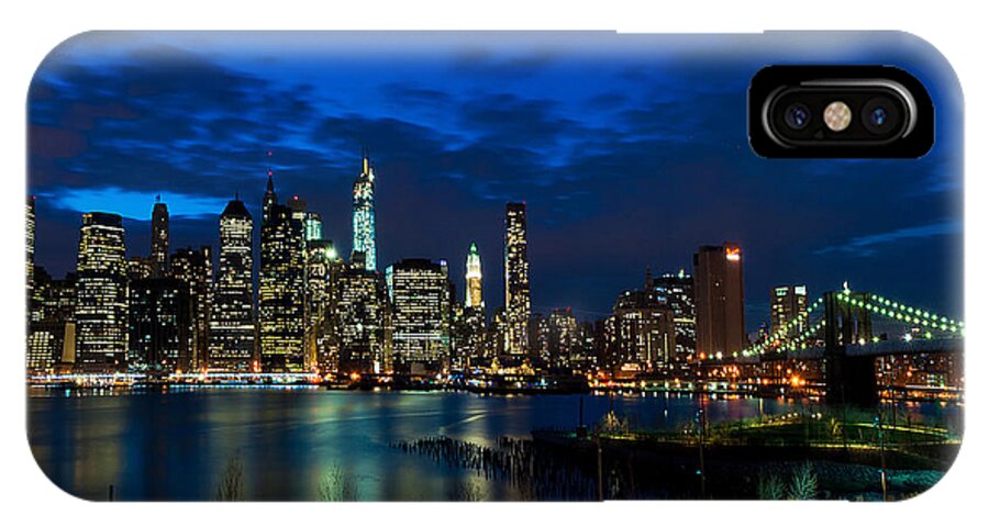 Amazing Brooklyn Bridge Photos iPhone X Case featuring the photograph NY Skyline from Brooklyn Heights Promenade by Mitchell R Grosky