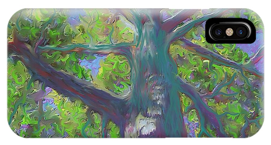 Tree iPhone X Case featuring the painting Oak Tree 1 by Hidden Mountain