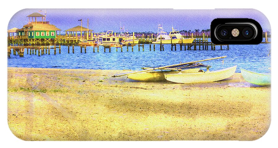 Beach iPhone X Case featuring the painting Coastal - Beach - Boats - Ocean Front Property by Barry Jones