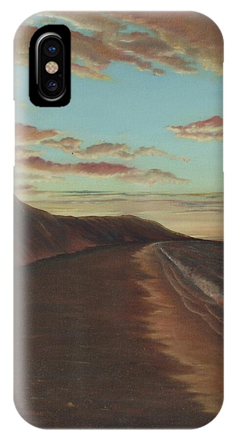 Ocean iPhone X Case featuring the painting OceanSide Sunset by Jennifer Creech