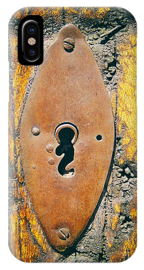 Abstract iPhone X Case featuring the photograph Old Key Hole by Nicola Fiscarelli