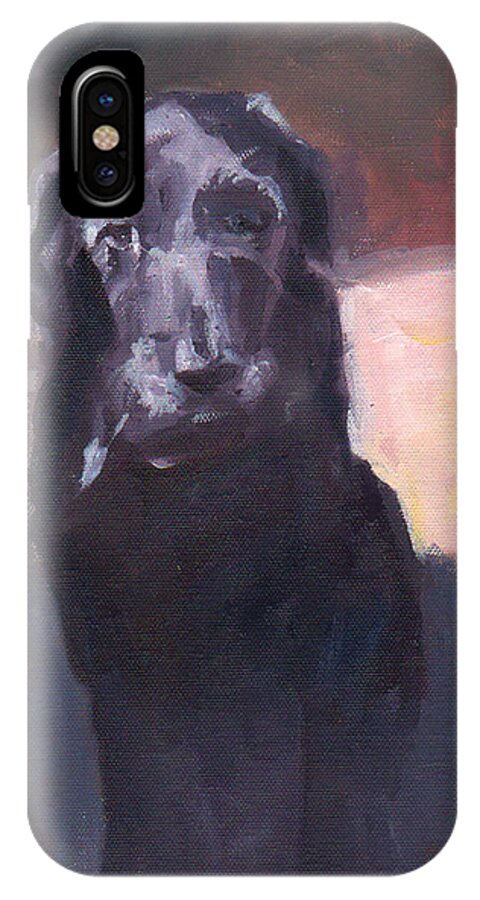 Dog iPhone X Case featuring the painting Old Soul by Sheila Wedegis