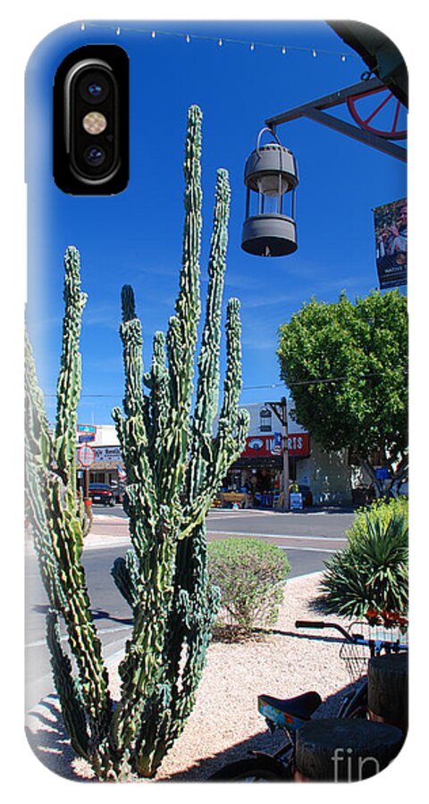 Cactus Old Town Scottsdale Arizona iPhone X Case featuring the photograph Old Town Cactus by Richard Gibb