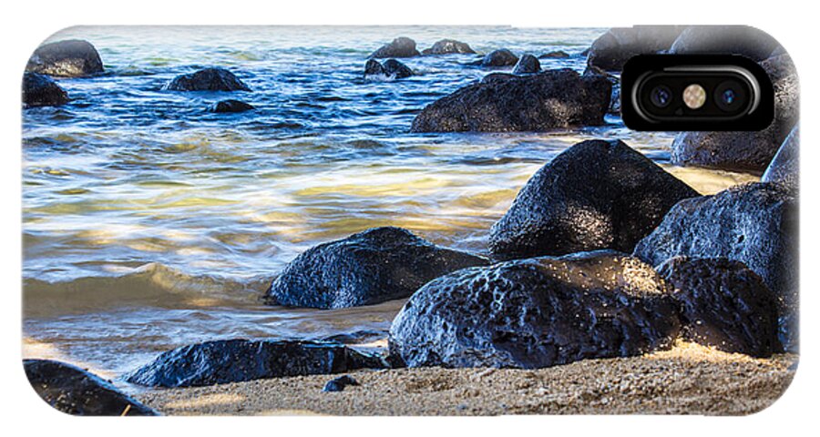 Rocks iPhone X Case featuring the photograph On The Rocks by Suzanne Luft