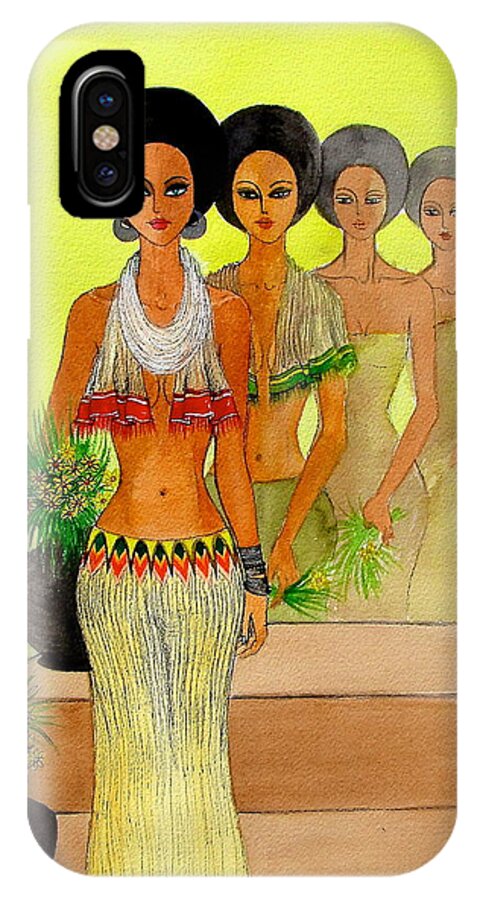African Paintings iPhone X Case featuring the painting One Beauty by Mahlet