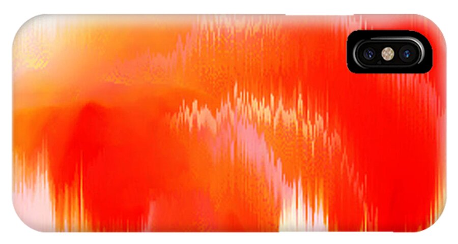 Digital Abstract Orange Delight Prints iPhone X Case featuring the digital art Orange Delight by Gayle Price Thomas