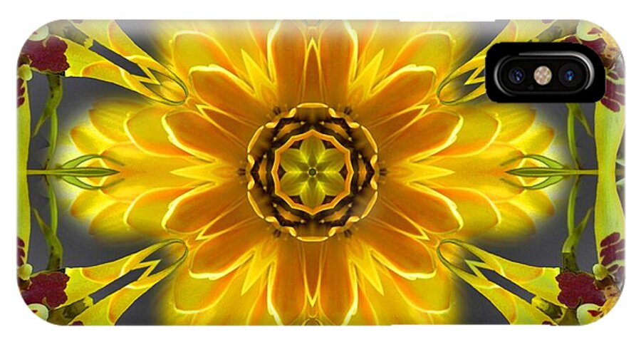 Mandalas iPhone X Case featuring the digital art Orchid Flower Star Mandala by Diane Lynn Hix