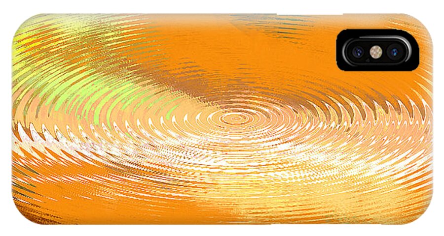 Abstract iPhone X Case featuring the painting Original Fine Art Digital Abstract Galaxie Orange by G Linsenmayer