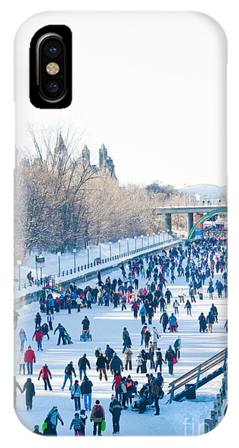Winterlude iPhone X Case featuring the photograph Ottawa Rideau Canal by Cheryl Baxter
