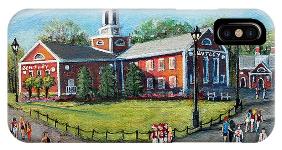 Bentley iPhone X Case featuring the painting Our Time at Bentley University by Rita Brown