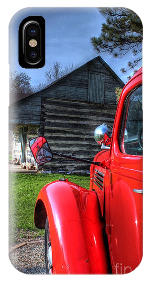 Old iPhone X Case featuring the photograph Outside The Old Log Cabin by Jimmy Ostgard