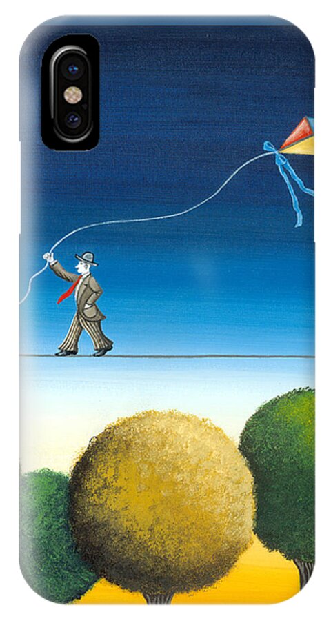 Trees iPhone X Case featuring the painting Over the trees by Graciela Bello