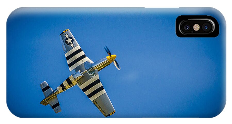 Air Show iPhone X Case featuring the photograph P-51 Invasion Stripes by Bradley Clay
