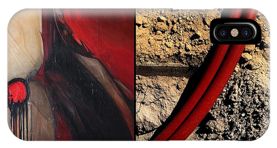 Diptych iPhone X Case featuring the painting p HOTography 87 by Marlene Burns