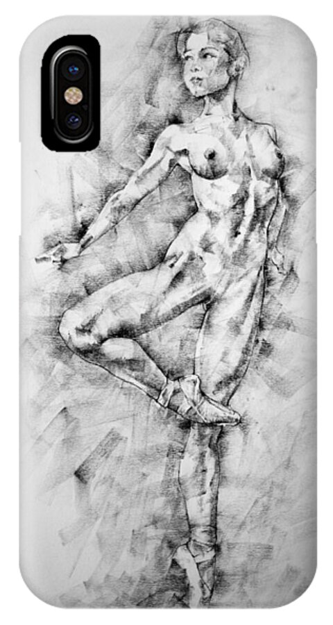 Erotic iPhone X Case featuring the drawing Page 27 by Dimitar Hristov