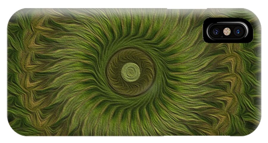 Kaleidoscope iPhone X Case featuring the digital art Painted Kaleidoscope 10 by Rhonda Barrett