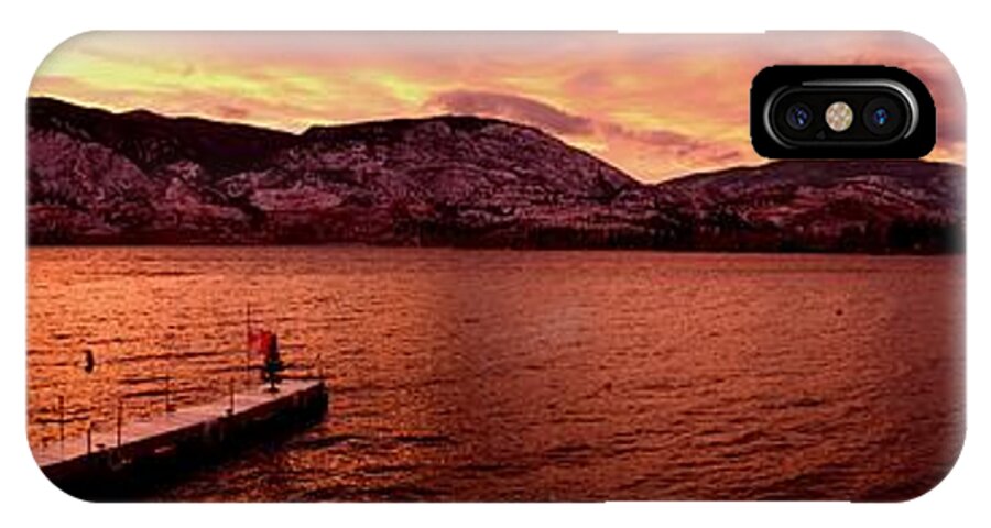 Sunset iPhone X Case featuring the photograph Panorama Sunset Skaha Lake by Guy Hoffman