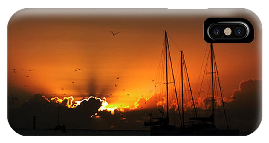Aussie iPhone X Case featuring the photograph Panoramic Marine Splendor - Sunset. by Geoff Childs