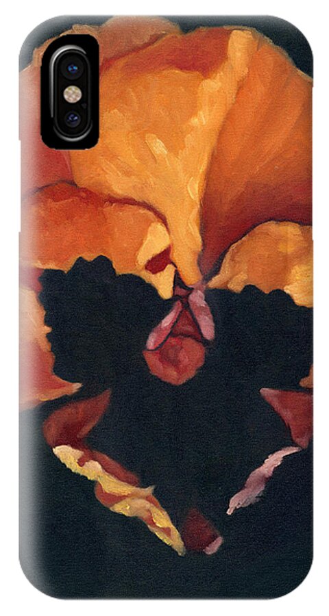 Amber iPhone X Case featuring the painting Pansy No.6 by Katherine Miller