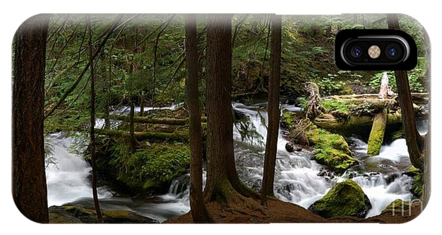 Big Lava Bed iPhone X Case featuring the photograph Panther Creek Panorama- Washington by Rick Bures